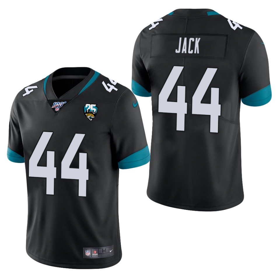 Men Nike Jacksonville Jaguars 44 Myles Jack Black 25th Anniversary Vapor Limited Stitched NFL 100th Season Jersey